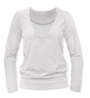 KARLA- tričko pre diskrétne a pohodlné kojenie, dlhý rukáv Farba: Smotanová, Veľkosť: M/L