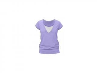KARLA - tričko pre diskrétne a pohodlné kojenie, krátky rukáv Farba: Levanduľová (svetlá fialová), Veľkosť: M/L