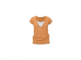 KARLA - tričko pre diskrétne a pohodlné kojenie, krátky rukáv Farba: Oranžová, Veľkosť: M/L