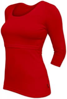 KATEŘINA- tričko pre diskrétne a pohodlné kojenie, 3/4 rukáv Farba: Červená, Veľkosť: M/L