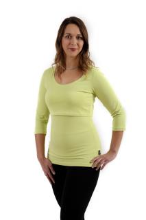 KATEŘINA- tričko pre diskrétne a pohodlné kojenie, 3/4 rukáv Farba: svetlo zelená, Veľkosť: M/L