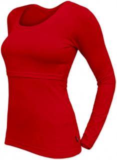KATEŘINA- tričko pre diskrétne a pohodlné kojenie, dlhý rukáv Farba: Červená, Veľkosť: M/L