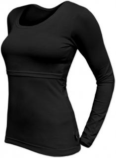 KATEŘINA- tričko pre diskrétne a pohodlné kojenie, dlhý rukáv Farba: Čierna, Veľkosť: L/XL