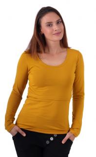 KATEŘINA- tričko pre diskrétne a pohodlné kojenie, dlhý rukáv Farba: hořčicová, Veľkosť: L/XL