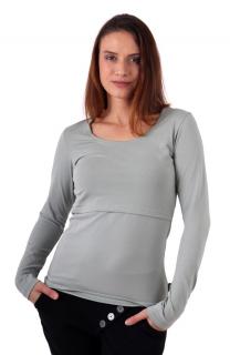 KATEŘINA- tričko pre diskrétne a pohodlné kojenie, dlhý rukáv Farba: Olivová, Veľkosť: M/L