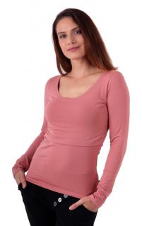KATEŘINA- tričko pre diskrétne a pohodlné kojenie, dlhý rukáv Farba: starorůžová, Veľkosť: M/L