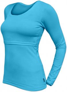 KATEŘINA- tričko pre diskrétne a pohodlné kojenie, dlhý rukáv Farba: Tyrkysová, Veľkosť: XS/S