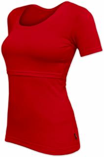 KATEŘINA- tričko pre diskrétne a pohodlné kojenie, krátky rukáv Farba: Červená, Veľkosť: S/M