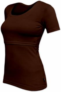 KATEŘINA- tričko pre diskrétne a pohodlné kojenie, krátky rukáv Farba: čokoládová, Veľkosť: M/L