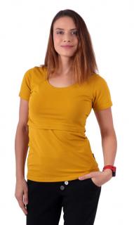 KATEŘINA- tričko pre diskrétne a pohodlné kojenie, krátky rukáv Farba: hořčicová, Veľkosť: L/XL
