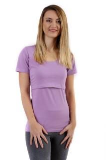 KATEŘINA- tričko pre diskrétne a pohodlné kojenie, krátky rukáv Farba: levanduľová, Veľkosť: L/XL