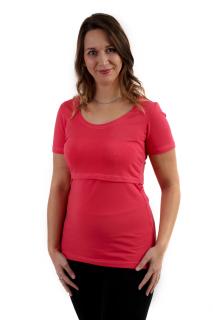 KATEŘINA- tričko pre diskrétne a pohodlné kojenie, krátky rukáv Farba: Lososovo ružová, Veľkosť: M/L