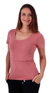 KATEŘINA- tričko pre diskrétne a pohodlné kojenie, krátky rukáv Farba: starorůžová, Veľkosť: M/L