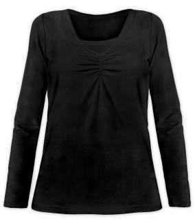 KLAUDIE- tričko pre diskrétne a pohodlné kojenie, dlhý rukáv Farba: Čierna, Veľkosť: S/M