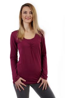 KLAUDIE- tričko pre diskrétne a pohodlné kojenie, dlhý rukáv Farba: Cyklámenová, Veľkosť: M/L