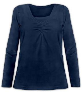 KLAUDIE- tričko pre diskrétne a pohodlné kojenie, dlhý rukáv Farba: Jeans, Veľkosť: M/L