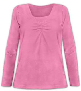 KLAUDIE- tričko pre diskrétne a pohodlné kojenie, dlhý rukáv Farba: Ružová, Veľkosť: M/L