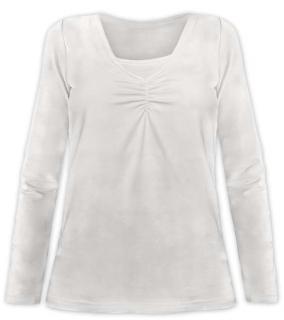 KLAUDIE- tričko pre diskrétne a pohodlné kojenie, dlhý rukáv Farba: Smotanová, Veľkosť: M/L
