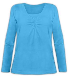 KLAUDIE- tričko pre diskrétne a pohodlné kojenie, dlhý rukáv Farba: Tyrkysová, Veľkosť: M/L