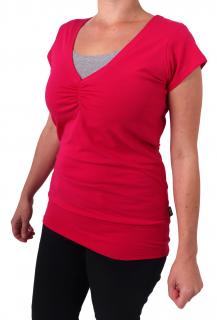 LEA - tričko pre diskrétne a pohodlné kojenie, krátky rukáv Farba: sýtoružová, Veľkosť: M/L