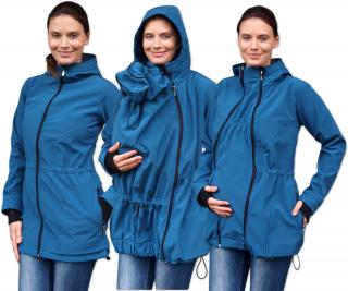 PAVLA 2 - softshellová bunda (nielen) pre tehotné a nosiace ženy Farba: Petrolejová, Veľkosť: M/L