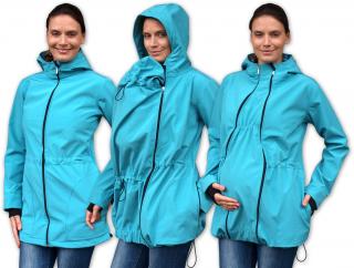 PAVLA 2 - softshellová bunda (nielen) pre tehotné a nosiace ženy Farba: Tyrkysová, Veľkosť: M/L