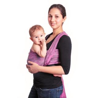 Pevná šatka na nosenie detí Hoppediz Žakár Farba: Chicago pink, Dĺžka: (veľkosť 6) 4,6 m