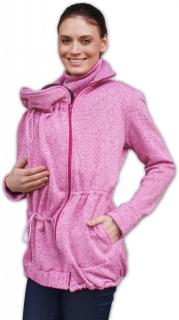 RADKA- sveter z pleteného fleecu na nosenie detí (nosenie vpredu/ vzadu) Farba: Ružová, Veľkosť: S/M
