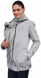RADKA- sveter z pleteného fleecu na nosenie detí (nosenie vpredu/ vzadu) Farba: Šedý melír, Veľkosť: M/L