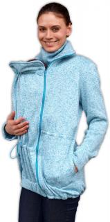 RADKA- sveter z pleteného fleecu na nosenie detí (nosenie vpredu/ vzadu) Farba: Tyrkysová, Veľkosť: M/L