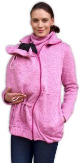 RENATA- sveter z pleteného fleecu na nosenie detí Farba: Ružová, Veľkosť: M/L