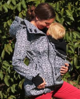 Softshellový kabát na nosenie detí (Adelay) Farba: Čierno-biely vzor, Veľkosť: S
