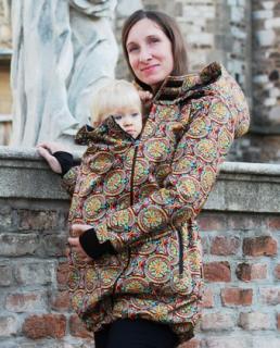 Softshellový kabát na nosenie detí (Adelay) Farba: Farebný vzor  vitrážové okno , Veľkosť: S