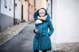 Zimný kabát na nosenie detí Angel Wings Varianta: L, Petrolejová farba