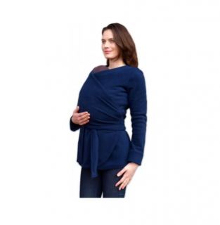 ZINA- Zavinovací fleecový kabátik (nielen) pre tehotné a nosiace ženy Varianta: Tmavo modrá, L/XL