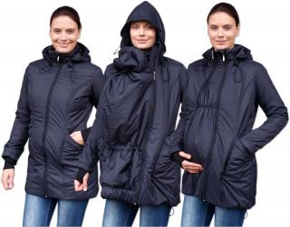 ZORA- zimná bunda (nielen) pre tehotné a nosiace ženy Farba: Čierna, Veľkosť: S/M