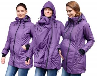 ZORA- zimná bunda (nielen) pre tehotné a nosiace ženy Farba: Fialová, Veľkosť: M/L