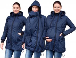 ZORA- zimná bunda (nielen) pre tehotné a nosiace ženy Farba: tmavo modrá, Veľkosť: M/L