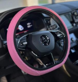 Koženkový poťah na volant Pink (Obal na volant)
