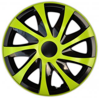 Puklice na kolesá NRM Draco čierna / zelená 13" (Kryty kol)