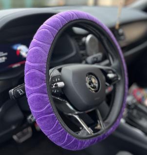 Semišový poťah na volant Purple (obal na volant)