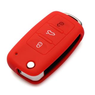 Silikónový obal GARO na kľúč Škoda, VW, Seat červený (3-tlačítkový)