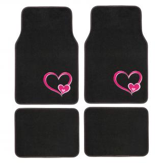 Univerzálne textilné autokoberce Pink Heart (koberce do auta)