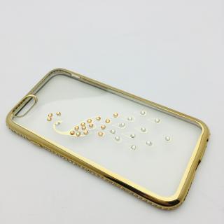 Zlatý obal Páv s kamienkami iPhone 7/8 (puzdro)