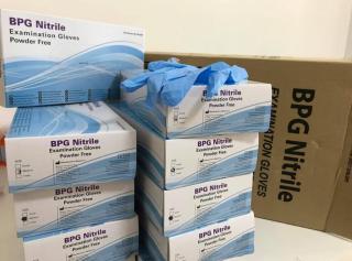 BPG nitrilové rukavice modré nepúdrované 100 ks Veľkost rukavíc: XL