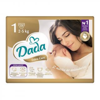 DADA Extra Care plienky Veľ.1 Newborn 26 ks (2-5 kg)