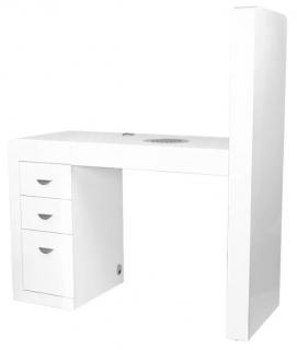 Kozmetický stôl 310 s kazetovým absorbérom biely pravý