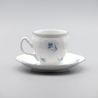 BERNADOTTE modrá kvietka, Šálok s tanierikom ESPRESSO 90 ml, Thun