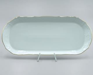 BERNADOTTE zlatá linka, Podnos 37 cm, biela, Thun