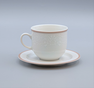OPAL svadobná hnedá, Šálok s tanierikom ESPRESSO 110 ml, čipka, Thun